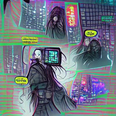 Cyberpunk Cityscape with Holographic Lights