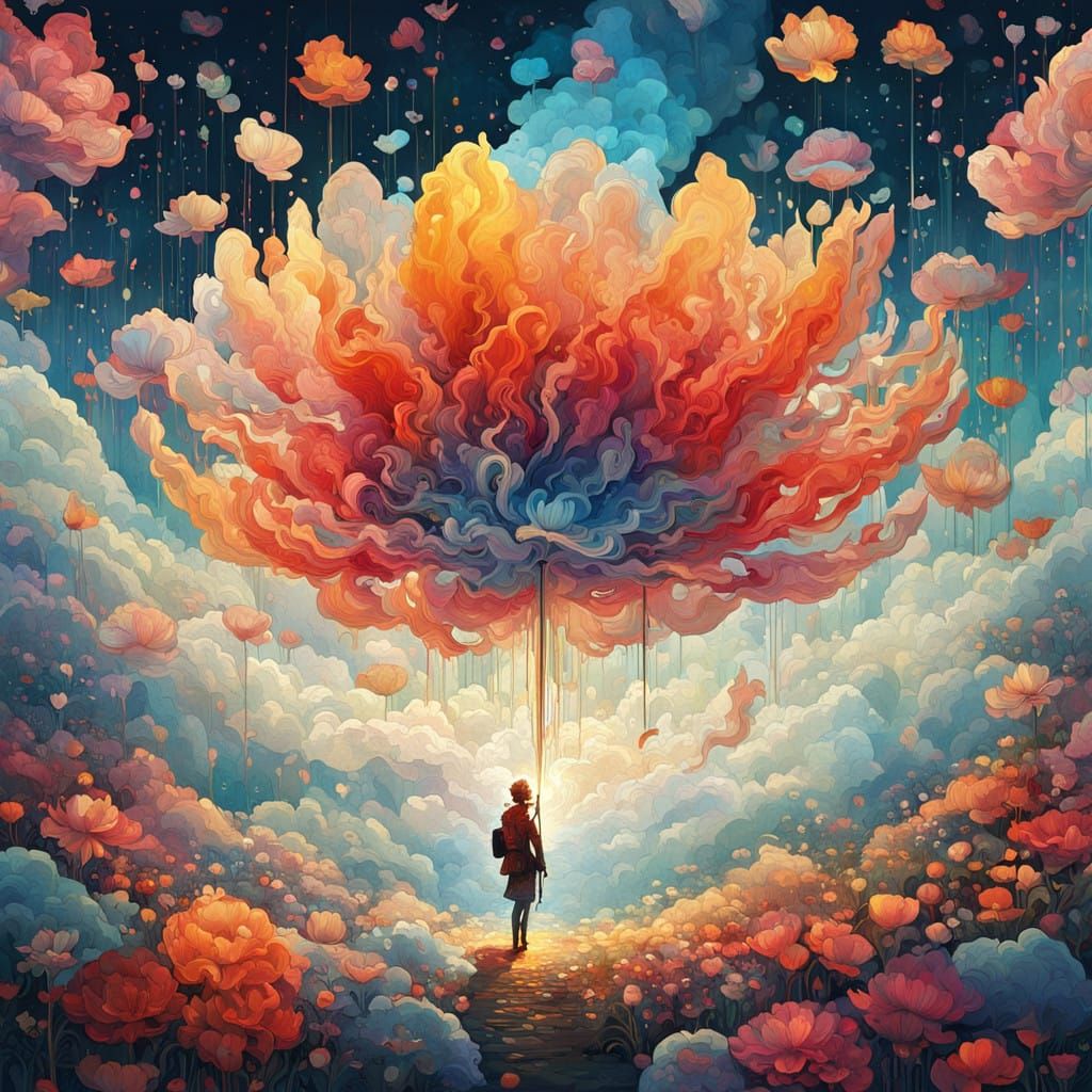 Vibrant, Maximalist Floral Masterpiece in Cinematic Lighting