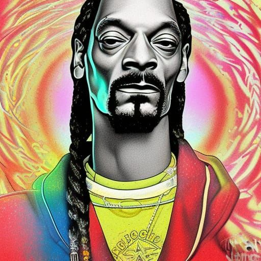 Snoop Dogg and Willie Nelson in Cosmic Illustration