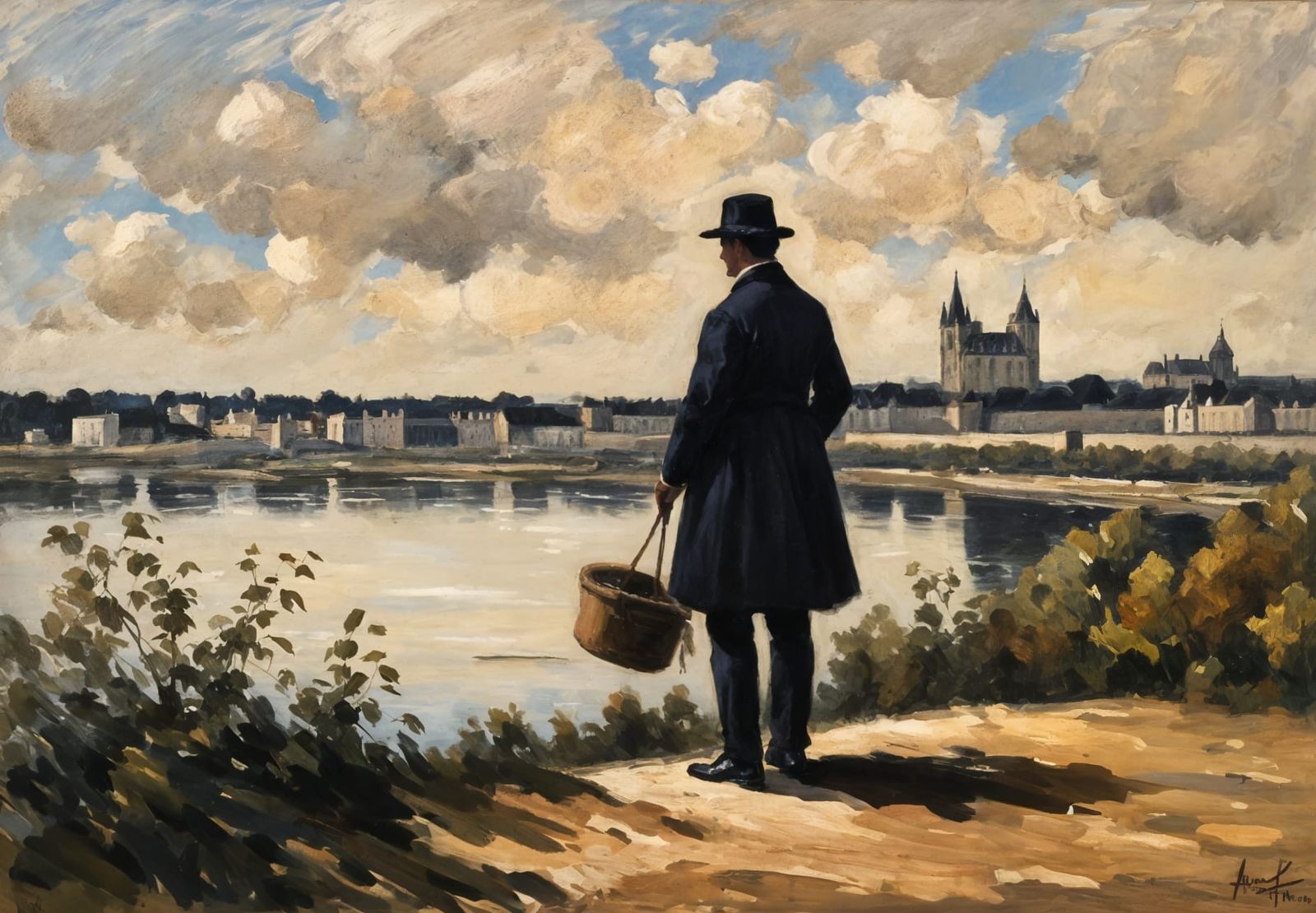 Amboise on the Loire: An Impressionist Oil Painting
