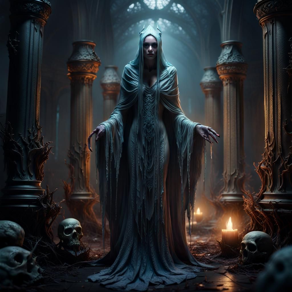 Haunting Spectral Entities in Dark Fantasy World