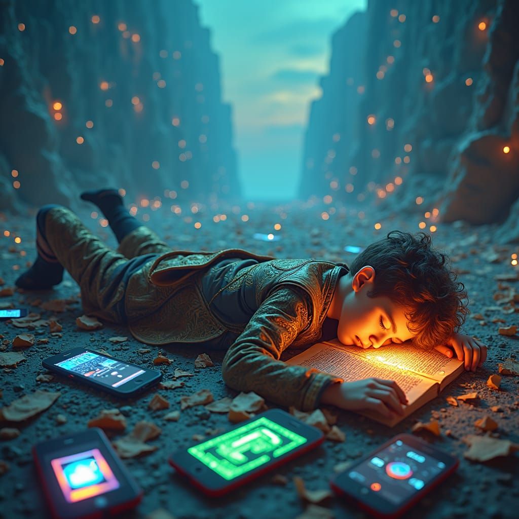 Child's Revival in Digital Wasteland: Matte Painting