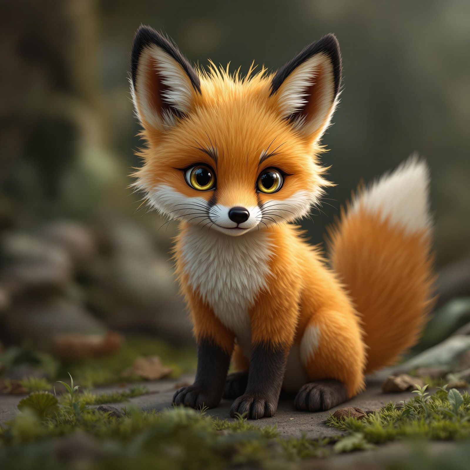 Mysterious Hyperreal Fox in Whimsical Depth