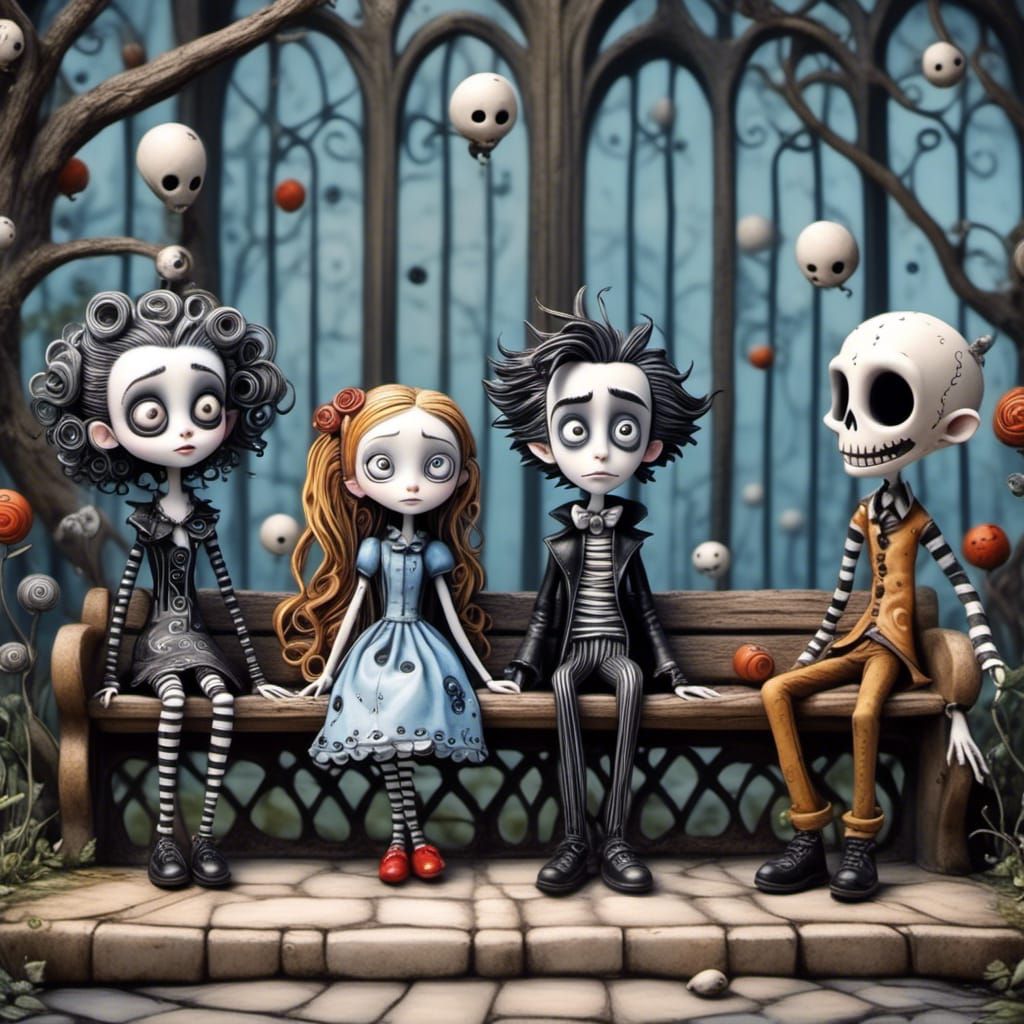 funny figures Tim Burton style