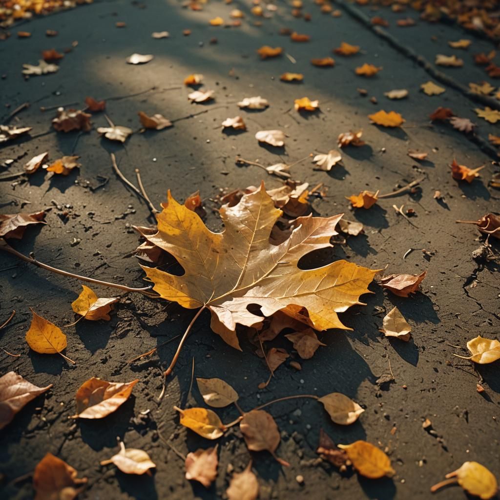 Autumn Leaf Descent: A Thomas Cole-Inspired Landscape