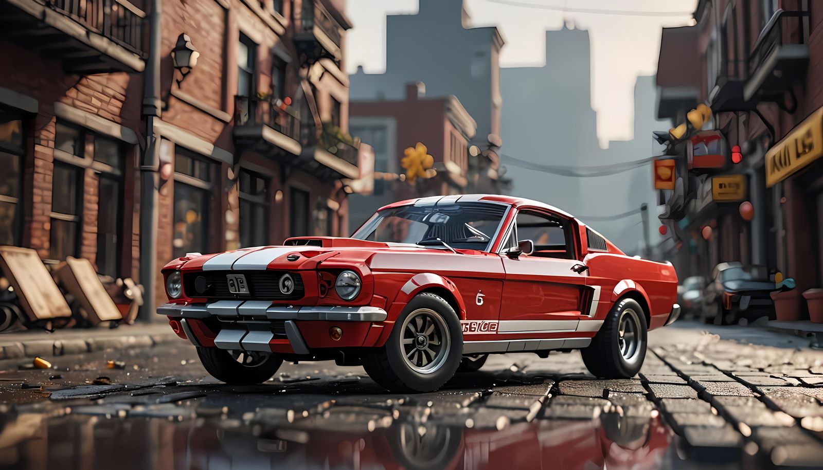 Lego 1966 Shelby GT500 Detailed Digital Art