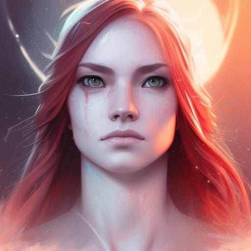 Red-Haired Jedi Portrait in Art Nouveau Style