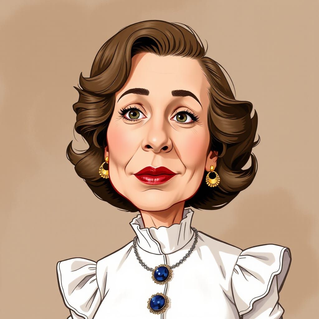 Humorous Caricature of a Famous Woman