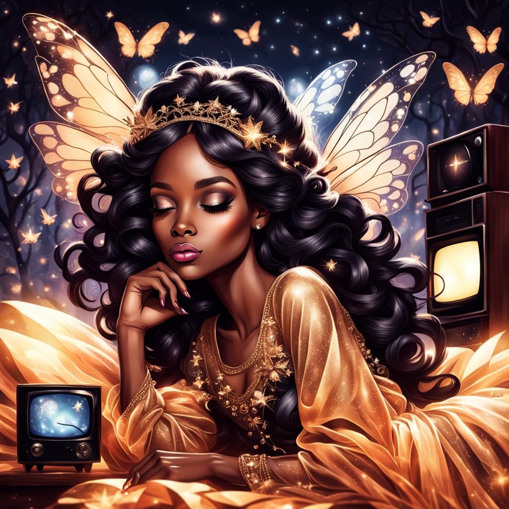 Dreamy Black Fairy in Television Fantasy