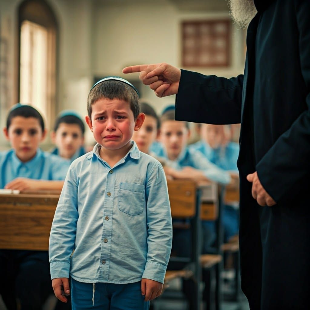 Poignant Classroom Scene with Child and Teacher