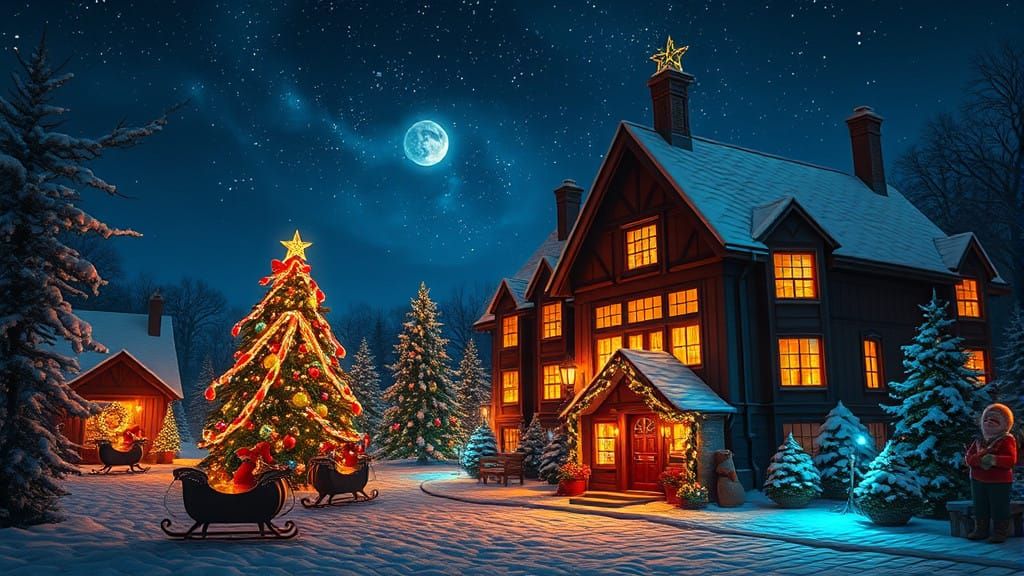 Stunning Widescreen Christmas Nightscape Masterpiece
