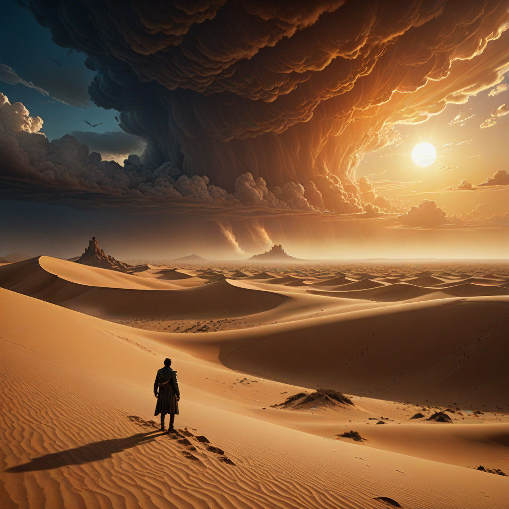 Surreal Science Fiction Masterpiece: Paul Atreides Amidst a...