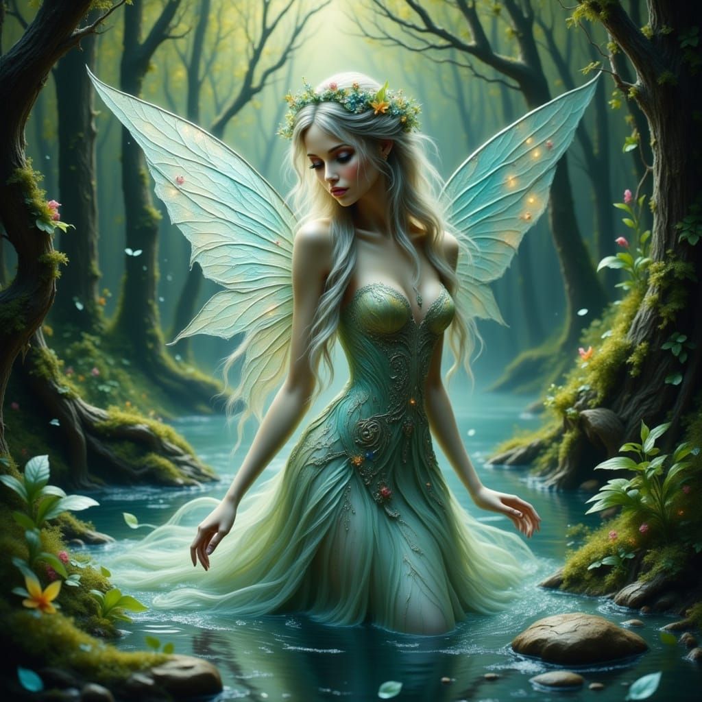 Fairy in Magical Forest, Dreamlike Aesthetic