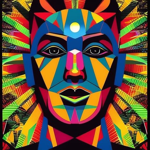 Surreal Impressionist Vector Portrait: The Face of Ingenuity