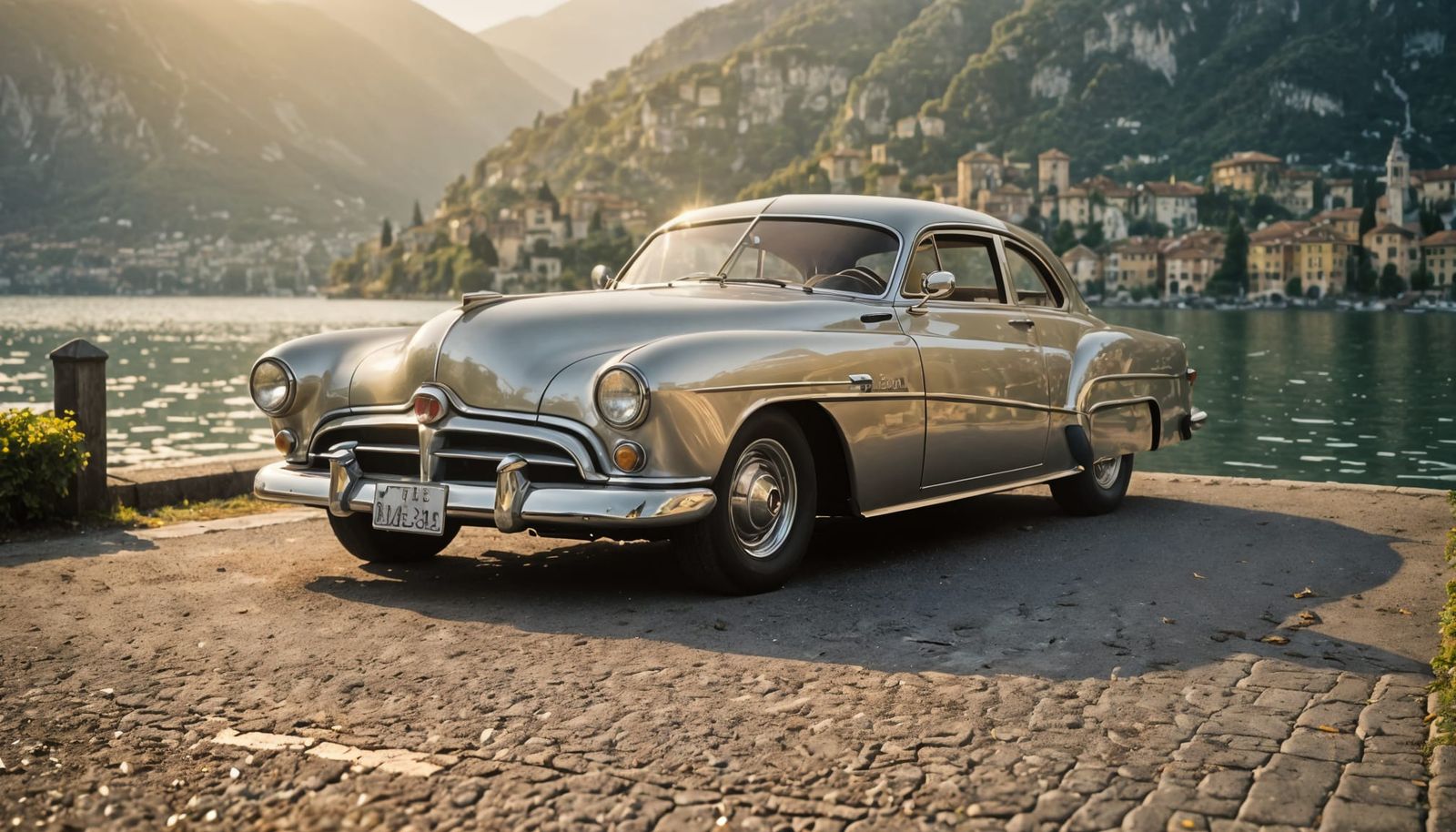 Classic Silver Coupe at Lake Como: Photography