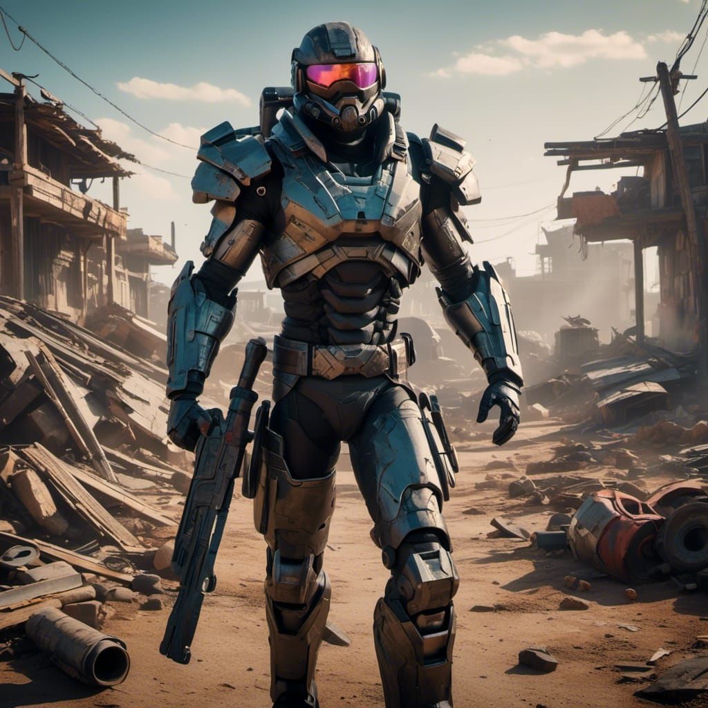 Wasteland Scavenger in Harsh Post-Apocalyptic World