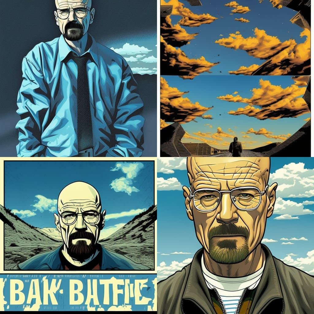 Walter White in Comic Book Art Style