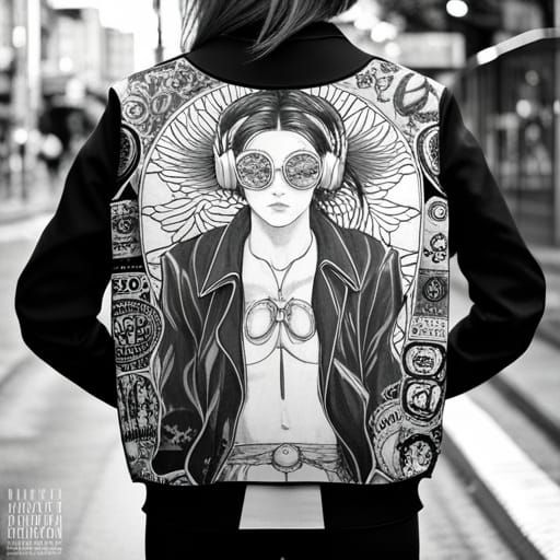 Anime Girl in Harajuku Fashion with Sukajan Jacket