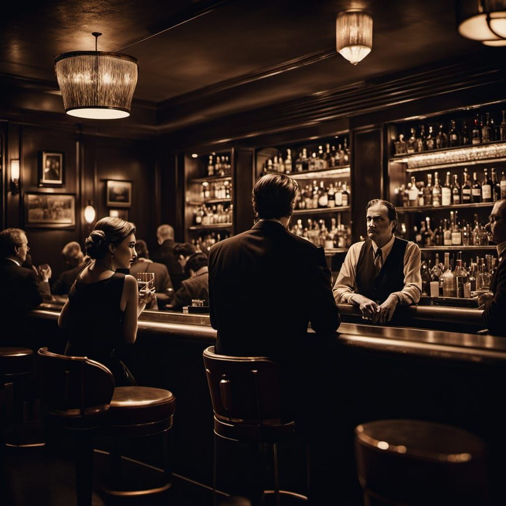 Film Noir Bar Scene with Live Jazz