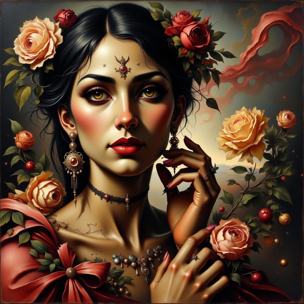 Enchanting Latin Romance Scene in Romantic Goth Style