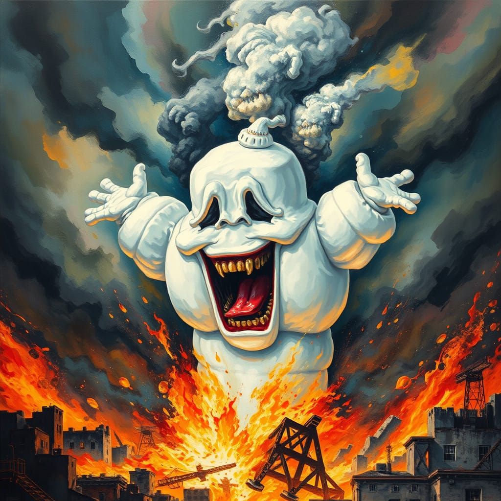 Surreal Encounter: Marshmallow Horror Meets Ghost Face