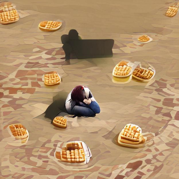 Contemplative Person and Waffles
