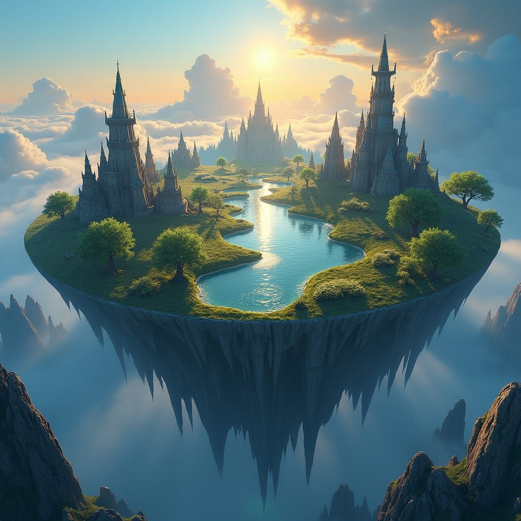 Fantastical Flat Earth Landscape in Unreal Engine 5