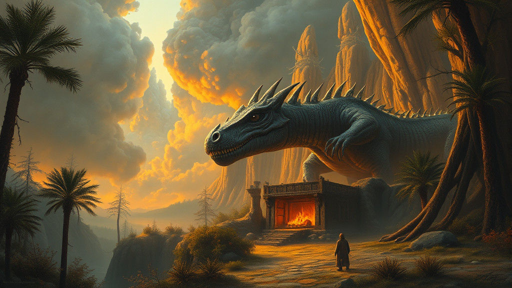 Fantastical Dreamlike Scene in Oil Paint