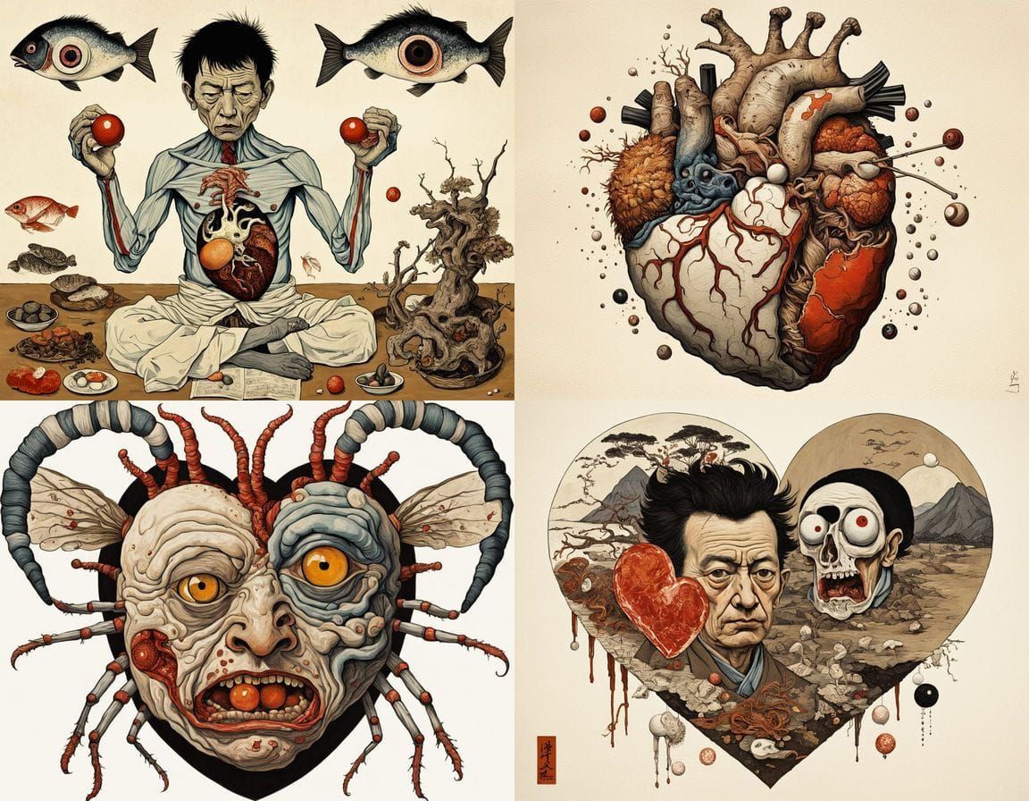 Ebirah Bubblehead Mutant in Ukiyo-e Style