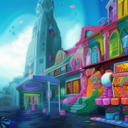 Whimsical Phantom in Candy Art Style