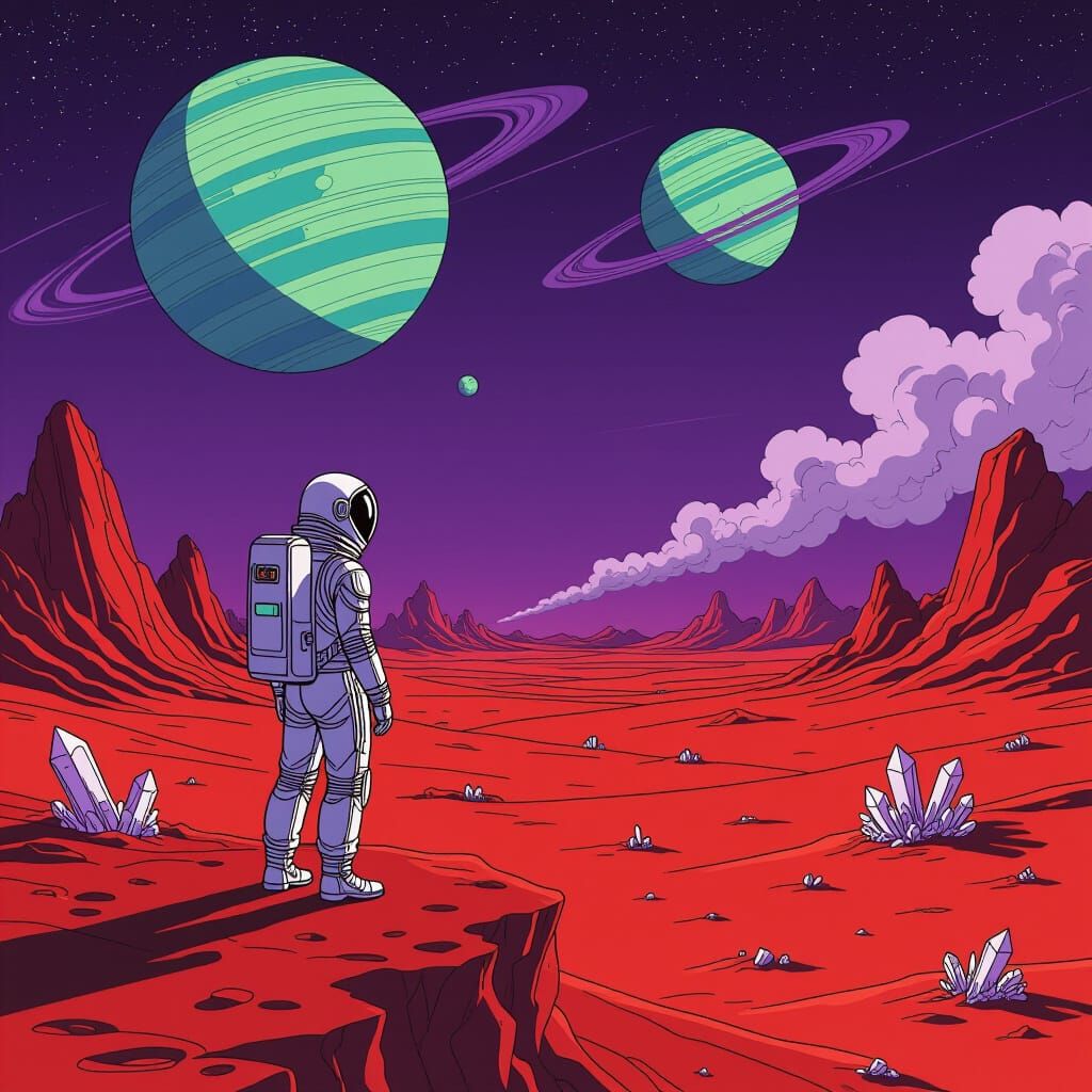 Snoop Dogg in Silver Spacesuit on Alien Crimson Desert