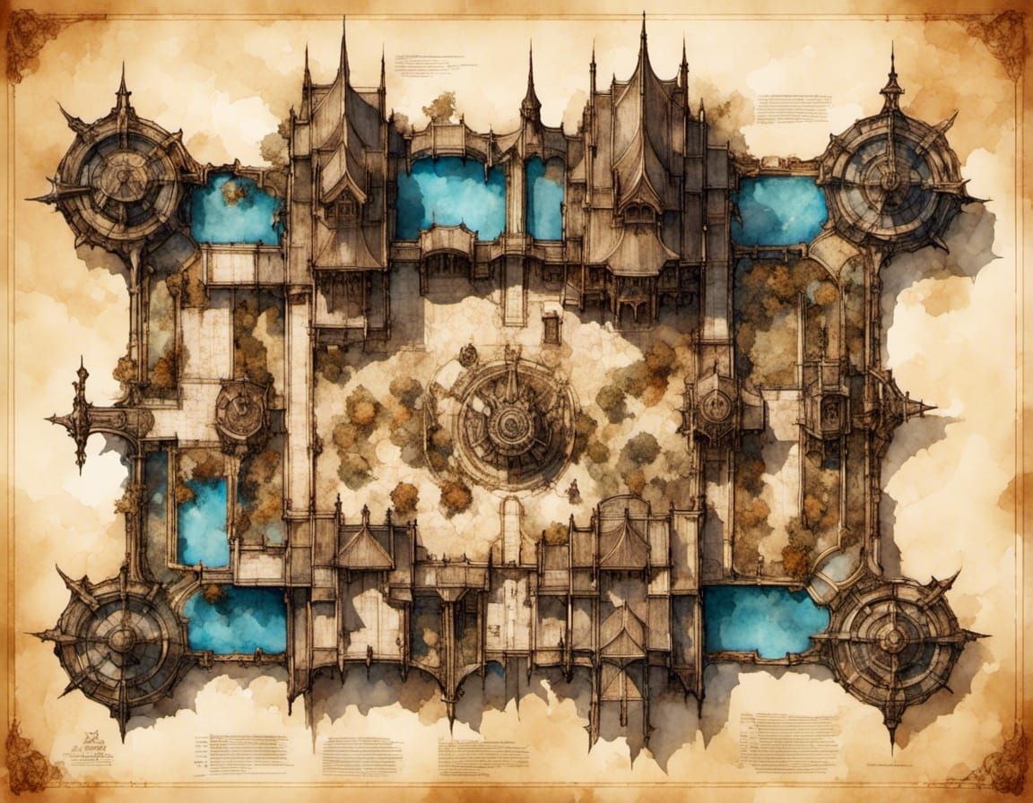 Palace of the Demon Emperor: Blueprint on Parchment