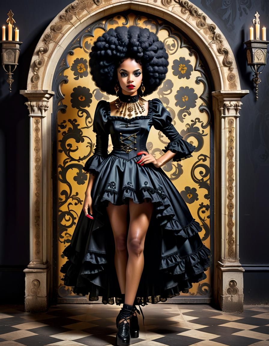 Gothic Afro Latina Baroque Pin-up