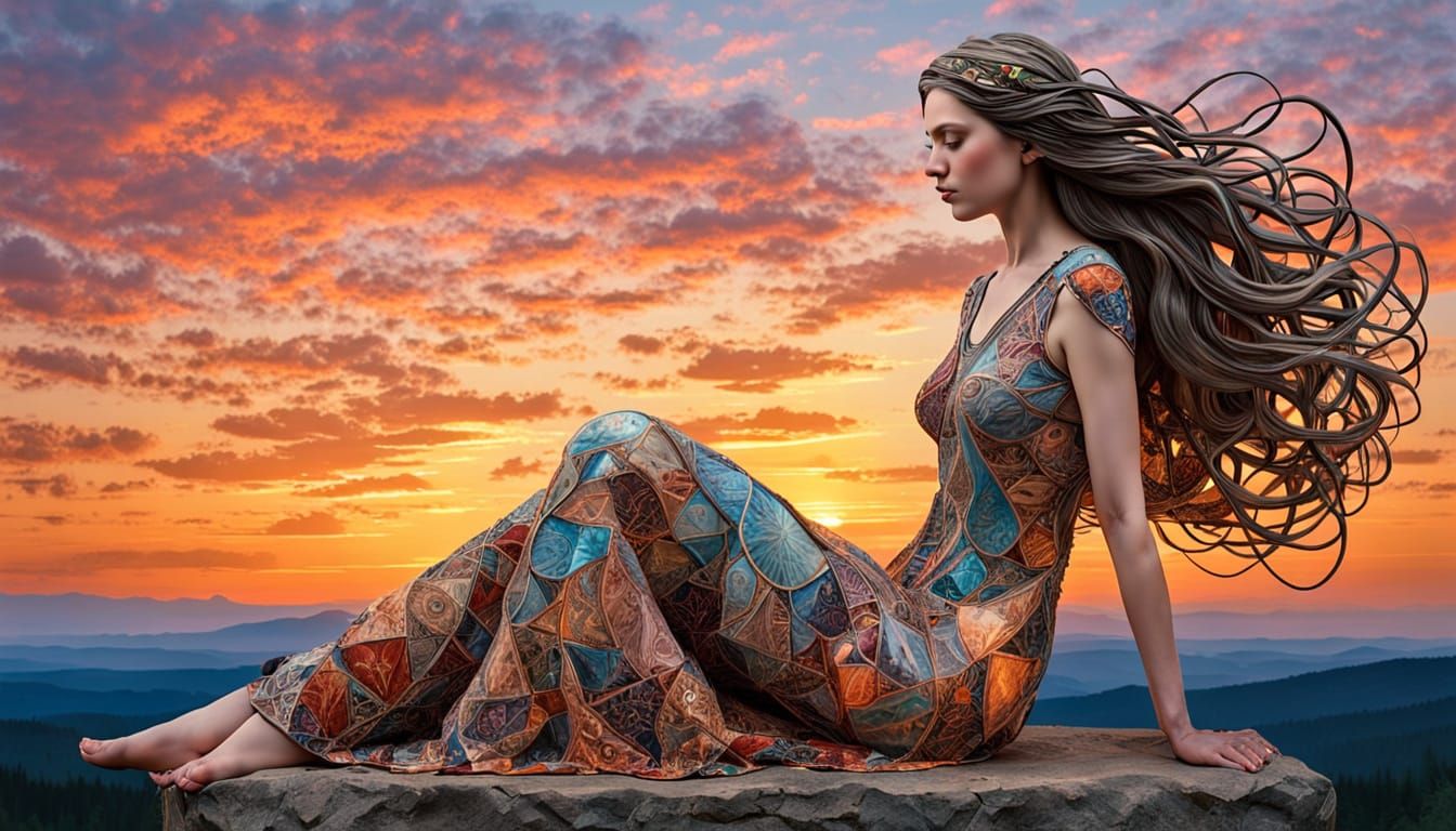 Enigmatic Figure in Whimsical Collage