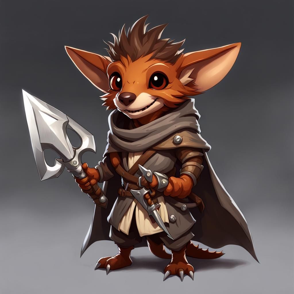Cute Kobold Rogue/Cleric Concept Art in 8K