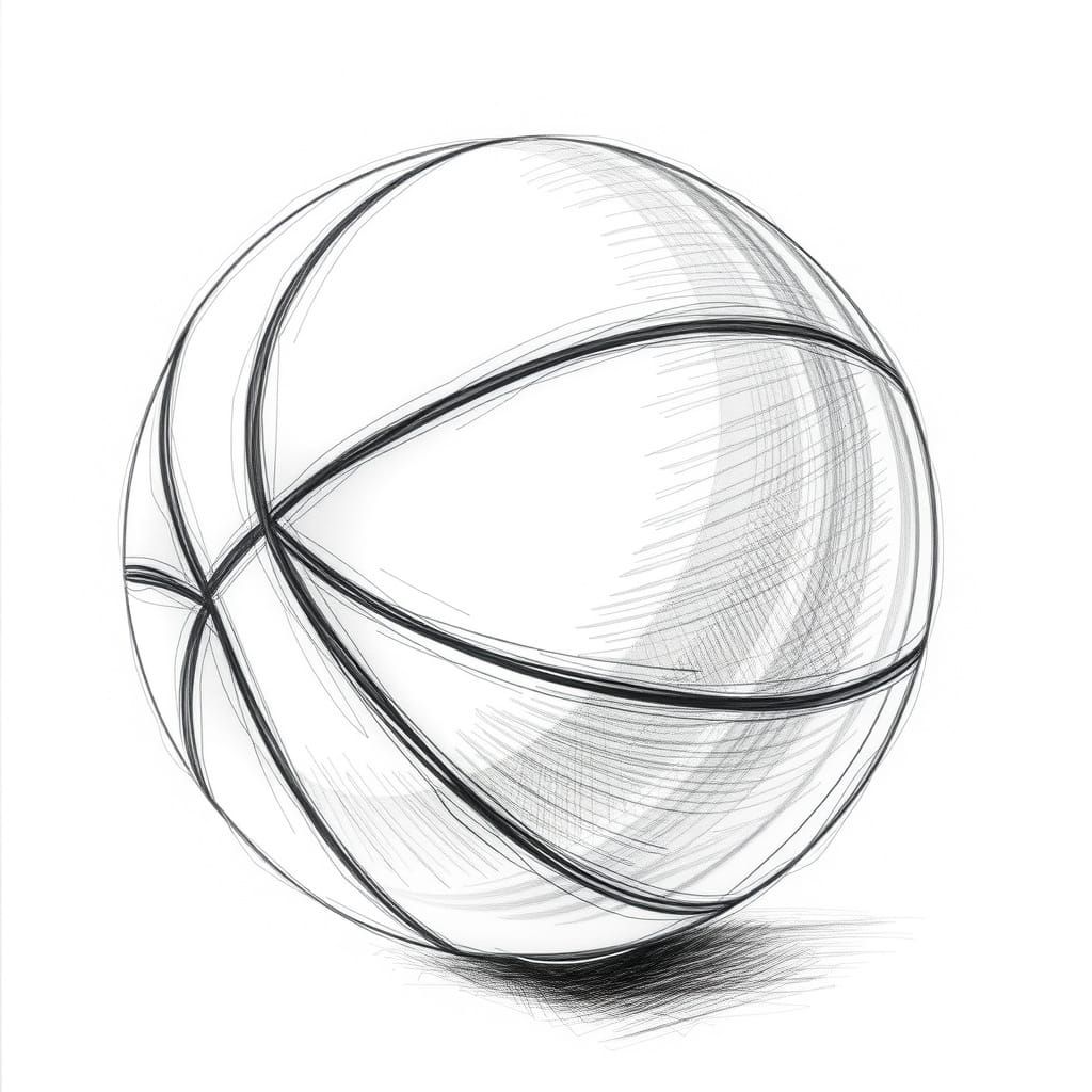 Pencil Sketch of a Basketball