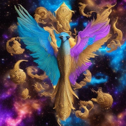 Cosmic Astral Earth Illustration in Mixed Media