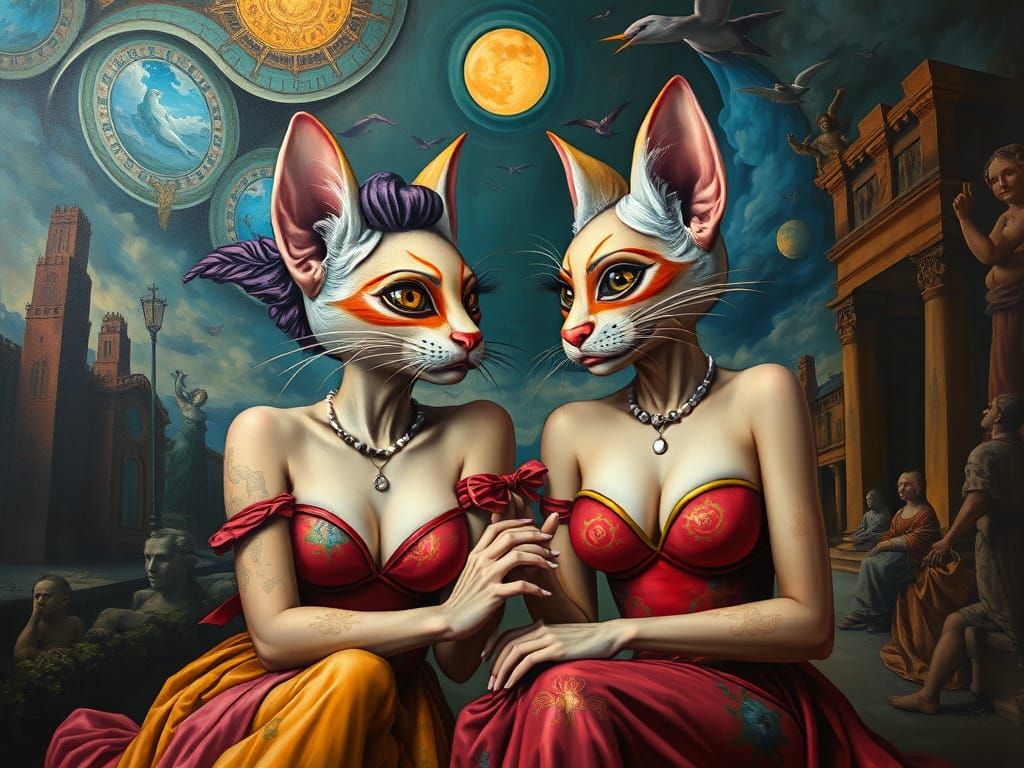 Surreal Women in Dreamlike Sistine Chapel