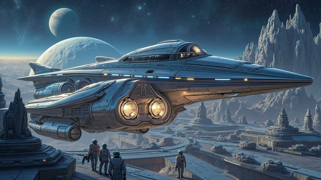 Galactic Spacecraft Arrives in Futuristic City