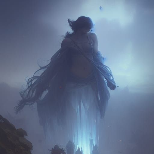 Dark Fantasy Masterpiece in Purple and Yellow