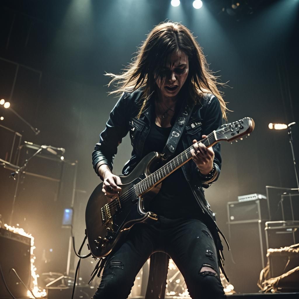 Woman Guitarist in Death Metal Band: Cinematic Concert