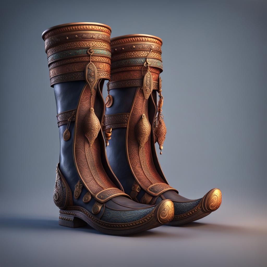 Detailed Indian Boots in Fantasy Concept Art