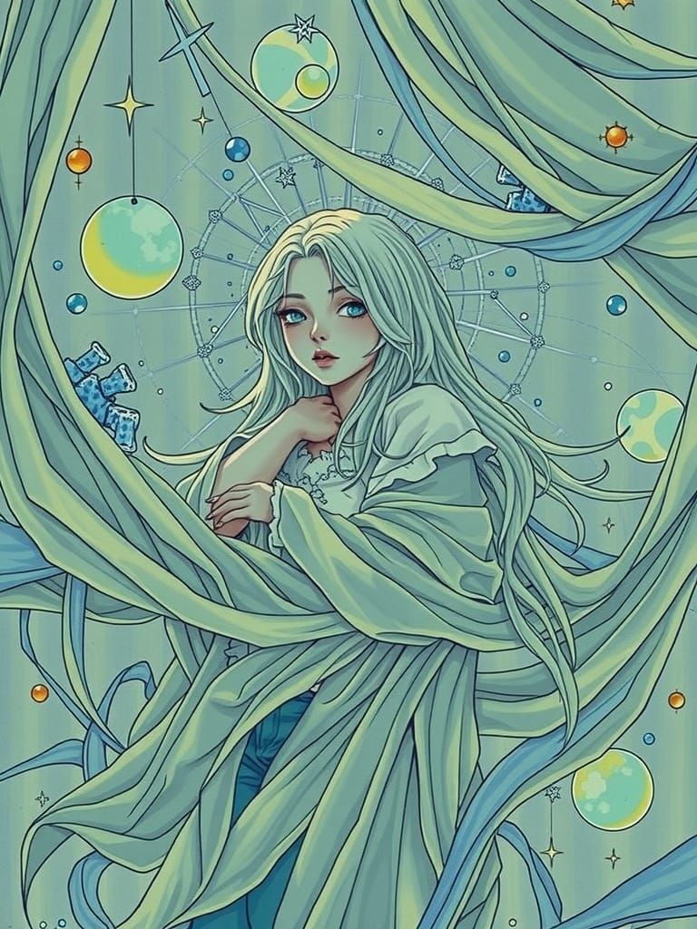 Cosmic Surrealist Goddess in Distress