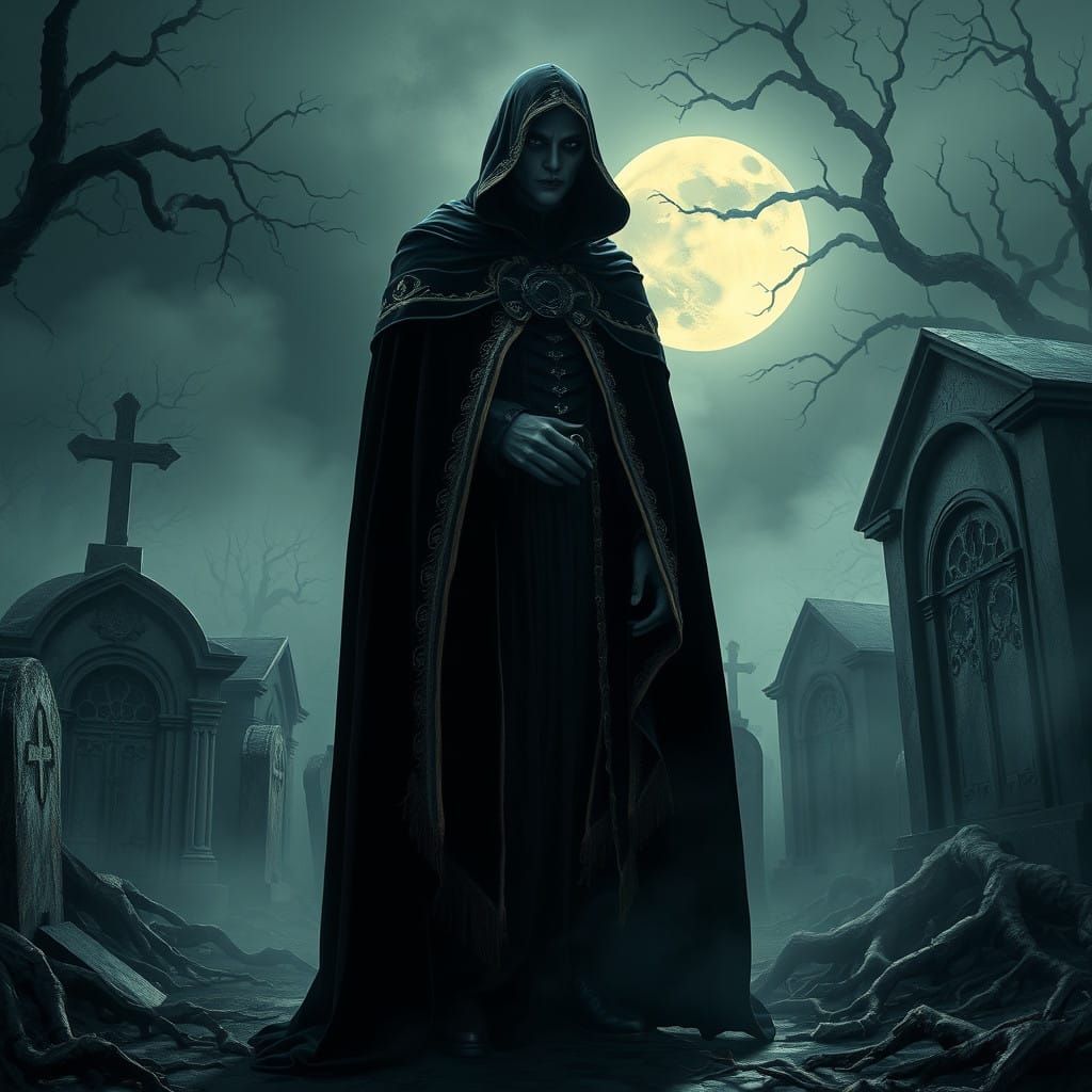 Surreal Vampire Emerges from Dark, Baroque-Inspired Shadows