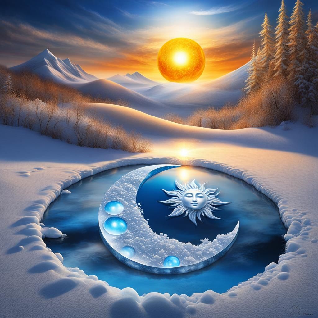 Mystical Duality: Sun and Moon in Airbrush Art