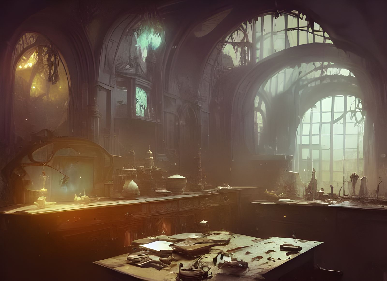 Magical Wizard Lab With Potions, Fantasycore Art