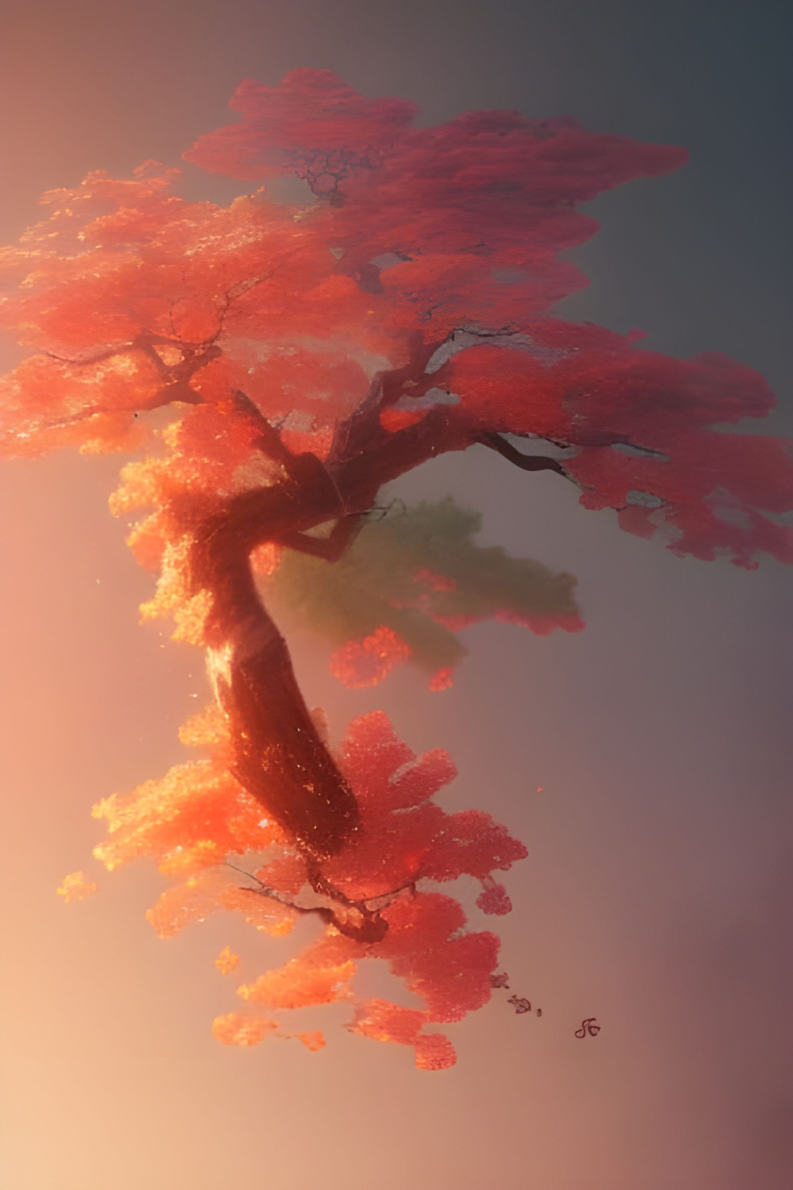 Hyperdetailed Sakura Branch Concept Art in Art Nouveau Style