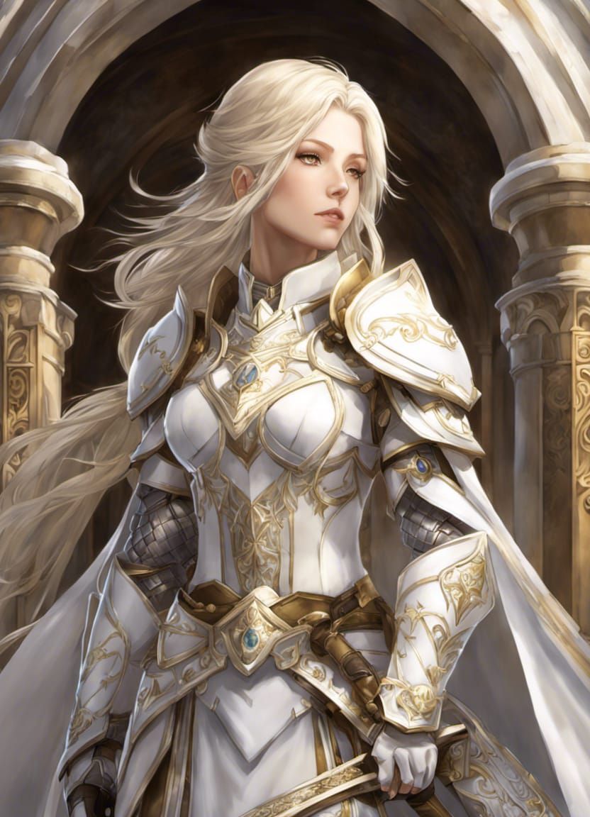 Anime Paladin in Pearlescent Armour