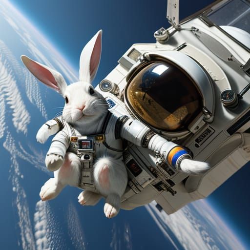 Rabbit as an astronaut