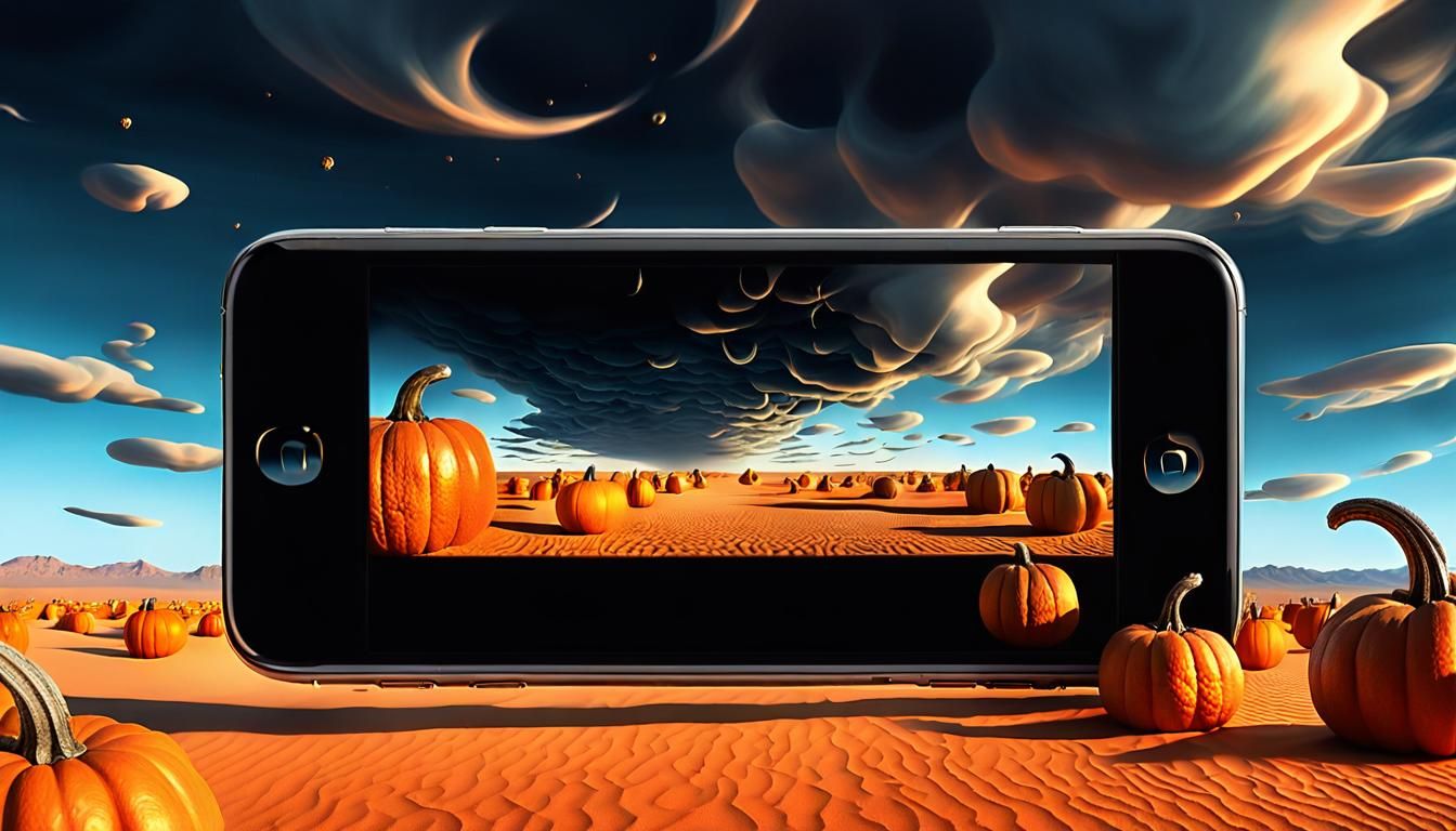 Surreal Desert iPhones in a Magritte Style